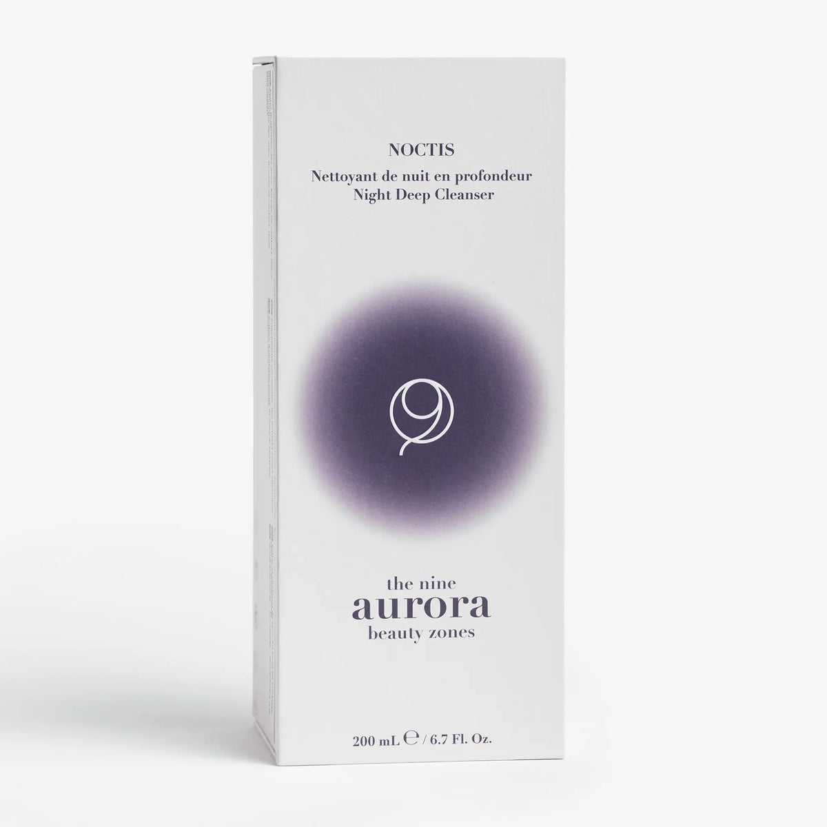 The Nine Aurora Noctis Night Deep Cleanser — closed packaging box, original photoshoot