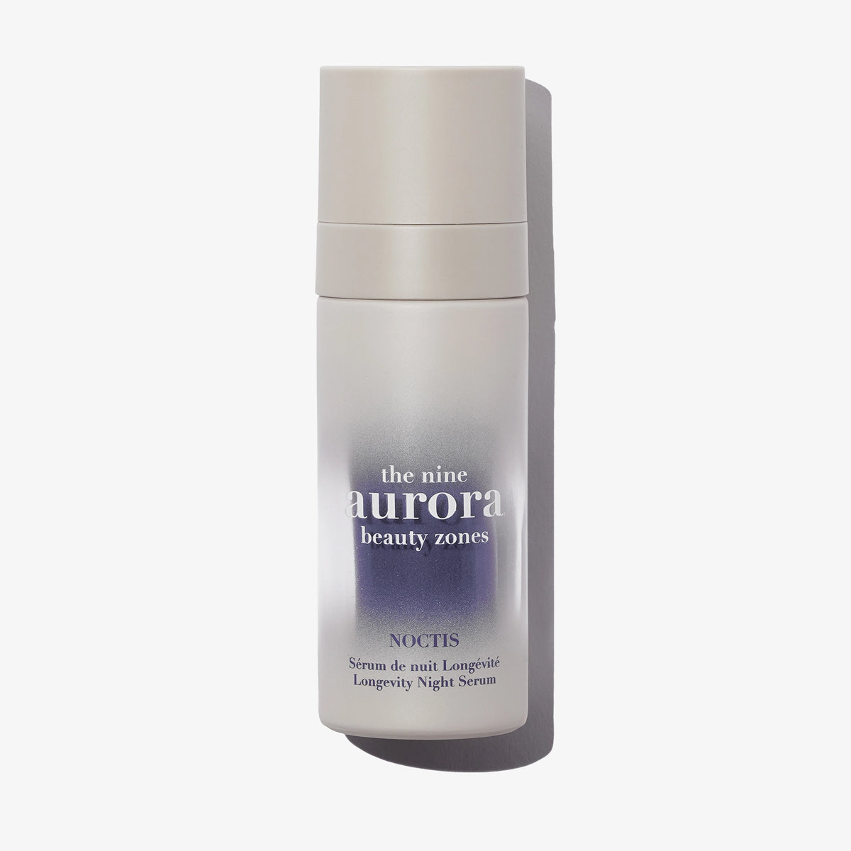 The Nine Aurora Noctis Longevity Night Serum — plain product packshot on white, original photoshoot