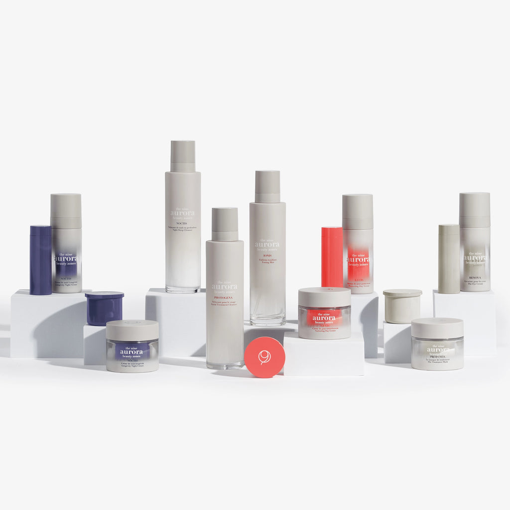 The Nine Aurora complete collection set — product set group shot, original photoshoot
