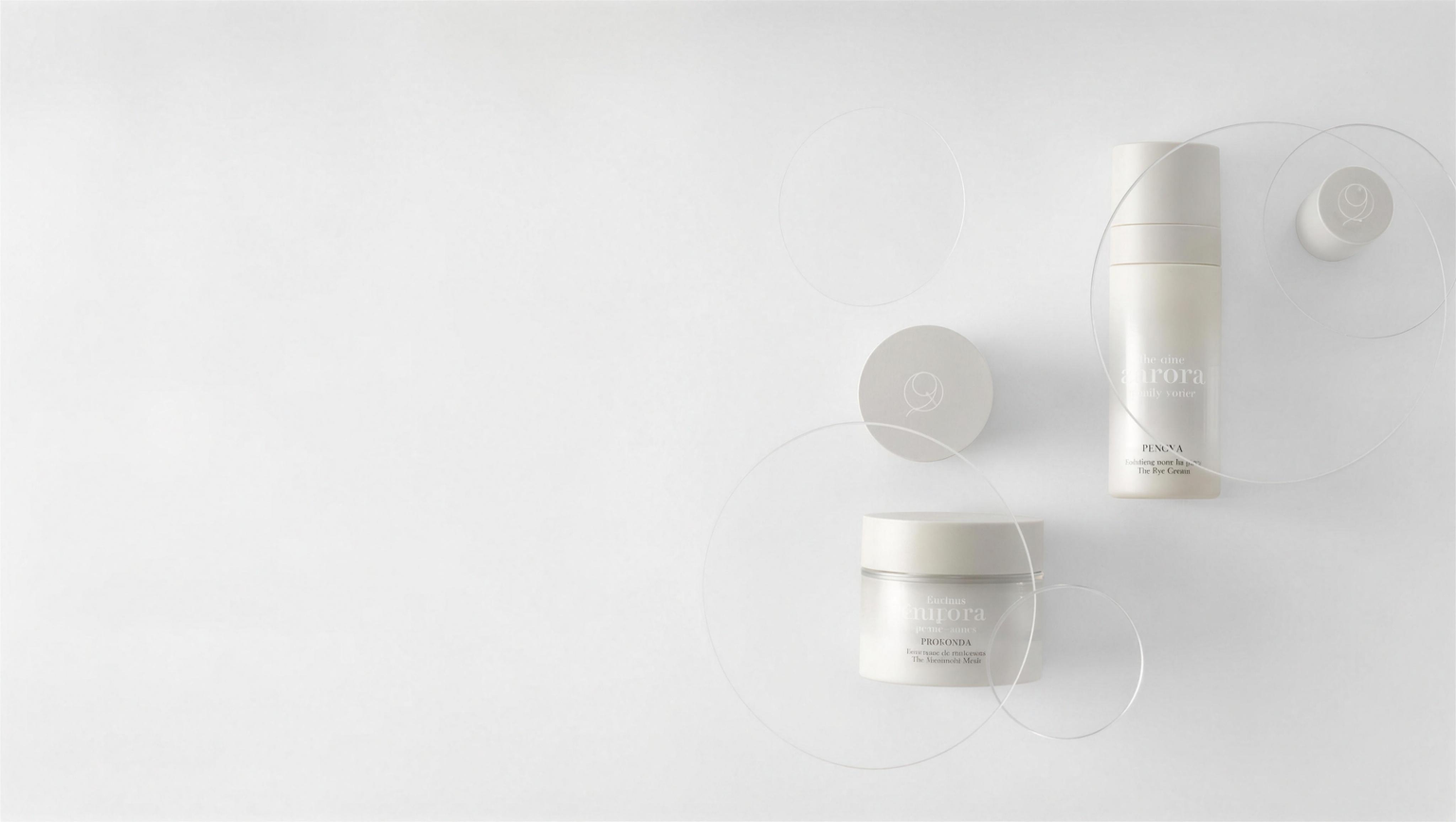 The Nine Aurora Targeted Care collection — targeted skincare treatments hero banner (4K)